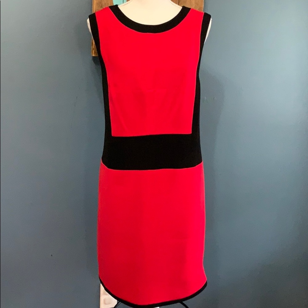 Vince Camuto | Red w/Black Color Block Dress